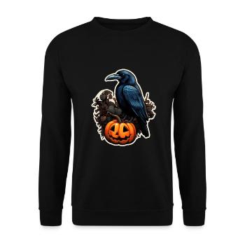 Crow Raven Halloween - Unisex Sweatshirt - black - Front - Alina (178cm) & Michal (187cm)