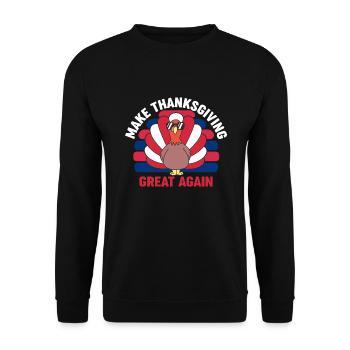 Make Thanksgiving Great Again Famille républicaine - Sweat-shirt Unisexe - noir - Devant - Alina (178cm) & Michal (187cm)