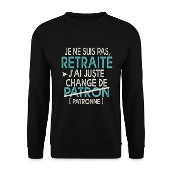 retraite humour homme retraité - Sweat-shirt Unisexe - noir - Devant - Alina (178cm) & Michal (187cm)