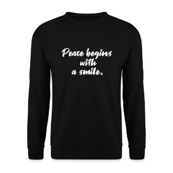 La paix commence par le sourire Zitat Frieden - Sweat-shirt Unisexe - noir - Devant - Alina (178cm) & Michal (187cm)