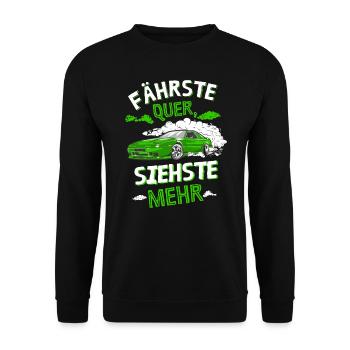 Fährste Quer siehste Mehr - Unisex Pullover - Schwarz - Vorne - Alina (178cm) & Michal (187cm)