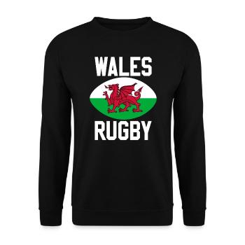 Rugby Wales - Unisex Sweatshirt - black - Front - Alina (178cm) & Michal (187cm)