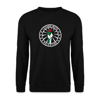 I Stand With Palestine Freedom For Palestine - Unisex Sweatshirt - black - Front - Alina (178cm) & Michal (187cm)