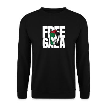 Free Gaza Free Palestine Freedom for Palestine - Unisex Sweatshirt - black - Front - Alina (178cm) & Michal (187cm)