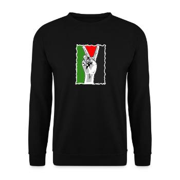 Free Gaza Free Palestine Freedom for Palestine - Unisex Sweatshirt - black - Front - Alina (178cm) & Michal (187cm)