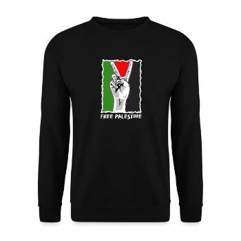 Free Gaza Free Palestine Freedom for Palestine - Unisex Sweatshirt - black - Front - Alina (178cm) & Michal (187cm)