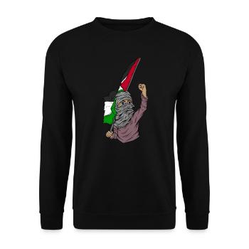 Liberté du drapeau palestinien pour la Palestine - Sweat-shirt Unisexe - noir - Devant - Alina (178cm) & Michal (187cm)