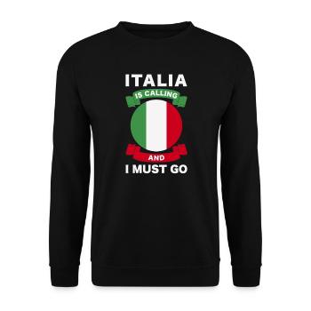 L'Italie appelle l'Italie Drapeau italien - Sweat-shirt Unisexe - noir - Devant - Alina (178cm) & Michal (187cm)