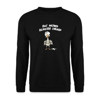 Sei Möwe Scheiß Drauf Norddeutschland Norddeutsch - Unisex Pullover - Schwarz - Vorne - Alina (178cm) & Michal (187cm)