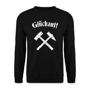 Glückauf - Unisex Pullover - Schwarz - Vorne - Alina (178cm) & Michal (187cm)