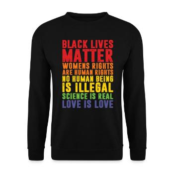 Black Lives Matter - Unisex Pullover - Schwarz - Vorne - Alina (178cm) & Michal (187cm)