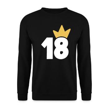 18 Krone Nummer 18 - Unisex Pullover - Schwarz - Vorne - Alina (178cm) & Michal (187cm)