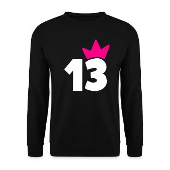 13 Krone Girl 13 - Unisex Sweatshirt - black - Front - Alina (178cm) & Michal (187cm)