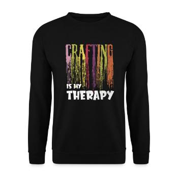 Dip into Creativity: Crafting Therapy Design - Unisex Sweatshirt - black - Front - Alina (178cm) & Michal (187cm)