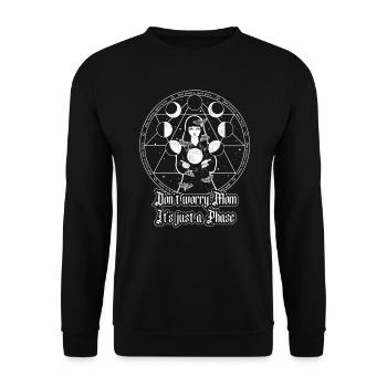 Moon Phase Witchcraft - Unisex Sweatshirt - black - Front - Alina (178cm) & Michal (187cm)