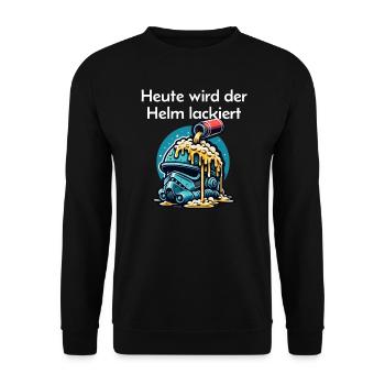 Beer - Today the helmet is painted Toast - Unisex Sweatshirt - black - Front - Alina (178cm) & Michal (187cm)
