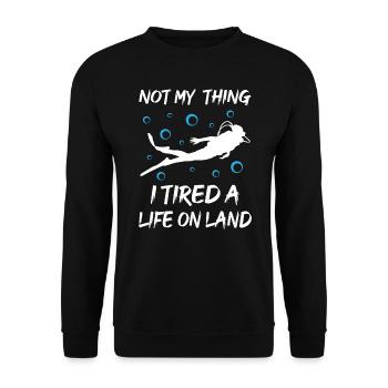 Not my Thing Diving Ocean - Unisex Sweatshirt - black - Front - Alina (178cm) & Michal (187cm)