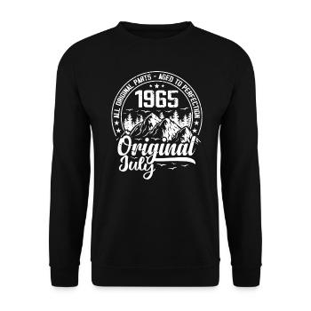 juillet 1965 Original:59 Ans Cadeau d'Anniversaire - Sweat-shirt Unisexe - noir - Devant - Alina (178cm) & Michal (187cm)