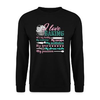 Baker I Love Baking - Unisex Sweatshirt - black - Front - Alina (178cm) & Michal (187cm)