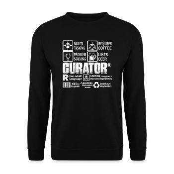 Curator Job Coffee Beer - Unisex Sweatshirt - black - Front - Alina (178cm) & Michal (187cm)