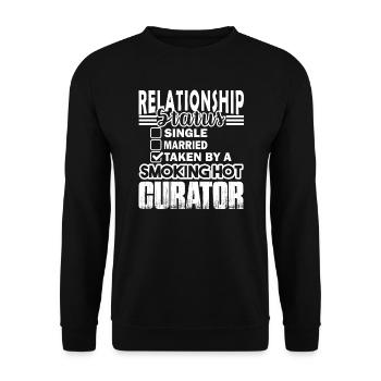 Curator Curator Relationship - Unisex Sweatshirt - black - Front - Alina (178cm) & Michal (187cm)