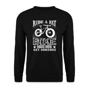 Ride A Fat Bike Drink Beer - Unisex Sweatshirt - black - Front - Alina (178cm) & Michal (187cm)