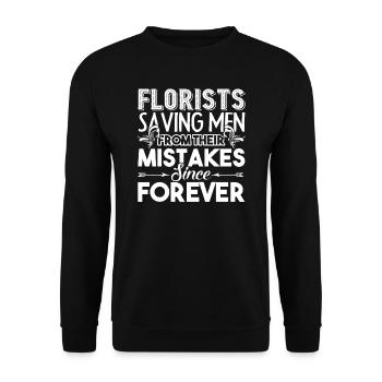 Florist Florists Saving Men - Unisex Sweatshirt - black - Front - Alina (178cm) & Michal (187cm)