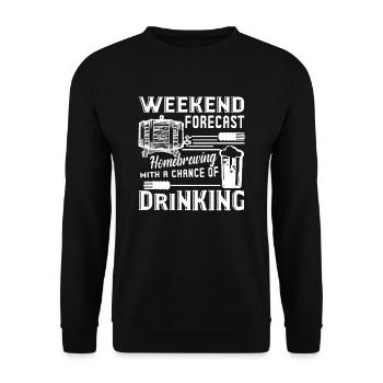 Homebrewing Weekend Forecast - Unisex Sweatshirt - black - Front - Alina (178cm) & Michal (187cm)