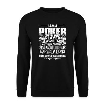Poker I am A Poker Player - Unisex Sweatshirt - black - Front - Alina (178cm) & Michal (187cm)