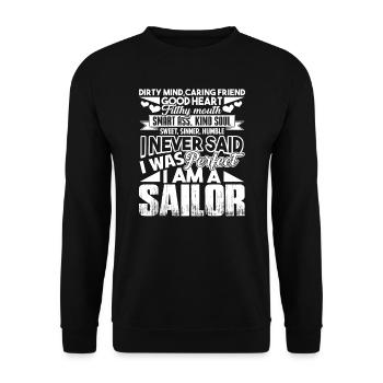 Sailor I Am A Sailor - Unisex Sweatshirt - black - Front - Alina (178cm) & Michal (187cm)