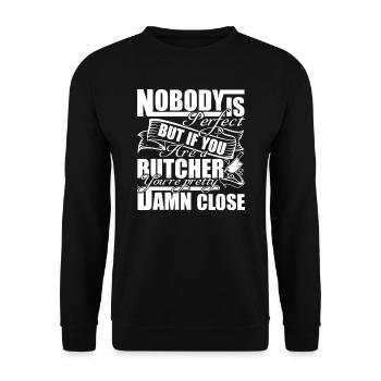 Butcher You are A Butcher - Unisex Sweatshirt - black - Front - Alina (178cm) & Michal (187cm)