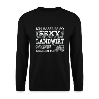 Landwirtschaft Landwirt Traktor Trecker Farm Bauer - Unisex Pullover - Schwarz - Vorne - Alina (178cm) & Michal (187cm)