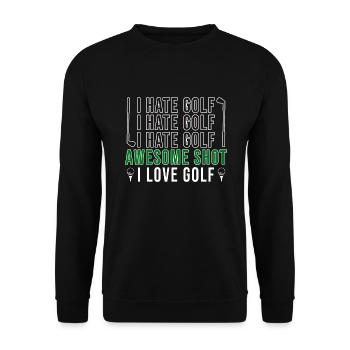 Golf Golfeurs Golfeurs - Sweat-shirt Unisexe - noir - Devant - Alina (178cm) & Michal (187cm)