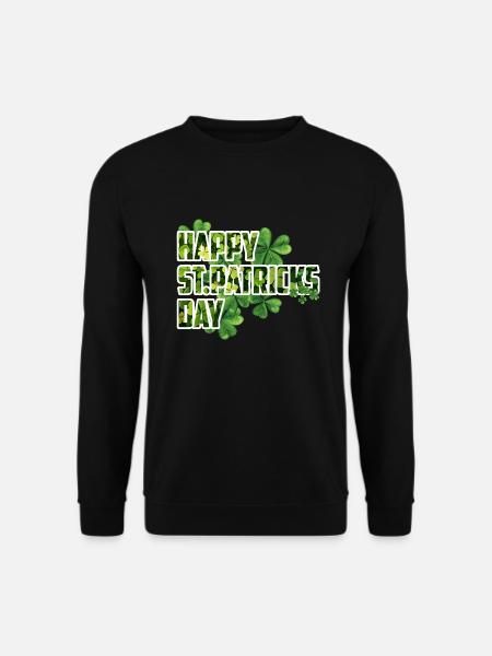 Happy St. Patrick's Day - Shamrock Design - Unisex Sweatshirt - black
