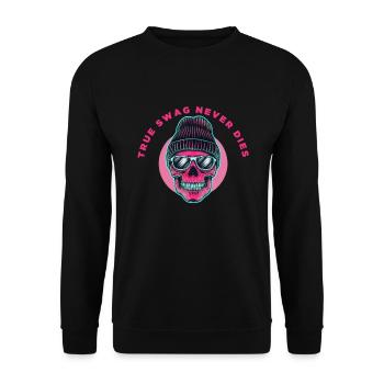 True Swag Never Dies - Unisex Sweatshirt - black - Front - Alina (178cm) & Michal (187cm)
