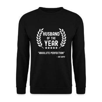 Ehemann des Jahres Verheiratet Lustig Ehefrau - Unisex Pullover - Schwarz - Vorne - Alina (178cm) & Michal (187cm)