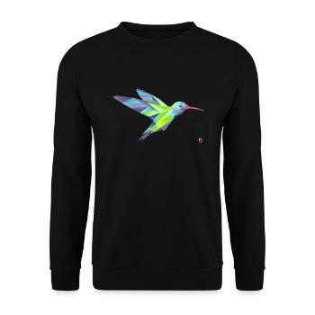 AD Geometric Hummingbird - Unisex Pullover - Schwarz - Vorne - Alina (178cm) & Michal (187cm)