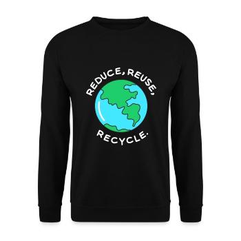 Recyclage du monde co2 Environnement Réchauffement climatique - Sweat-shirt Unisexe - noir - Devant - Alina (178cm) & Michal (187cm)