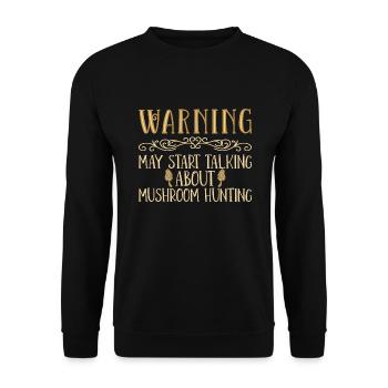 Pilze sammeln Pilzsammler - Unisex Pullover - Schwarz - Vorne - Alina (178cm) & Michal (187cm)