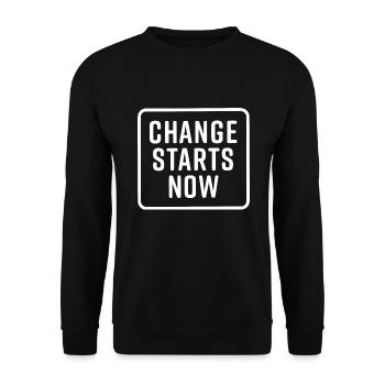 change starts now - Unisex Sweatshirt - black - Front - Alina (178cm) & Michal (187cm)