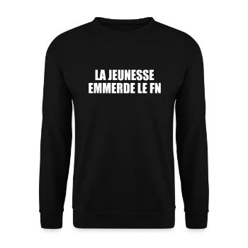 Fuck the National Front - Unisex Sweatshirt - black - Front - Alina (178cm) & Michal (187cm)