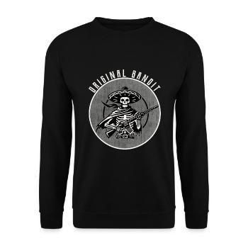 Vintage Original Bandit Skull T-Shirt Jupe Rétro - Sweat-shirt Unisexe - noir - Devant - Alina (178cm) & Michal (187cm)