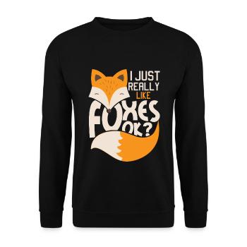 I Just Really Like Foxes Ok? - Fox fan owner - Unisex Sweatshirt - black - Front - Alina (178cm) & Michal (187cm)