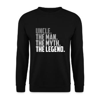 UNCLE. THE MAN. THE MYTH. THE LEGEND. - Unisex Sweatshirt - black - Front - Alina (178cm) & Michal (187cm)