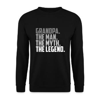 PAPI. L’HOMME. LE MYTHE. LA LÉGENDE. - Sweat-shirt Unisexe - noir - Devant - Alina (178cm) & Michal (187cm)