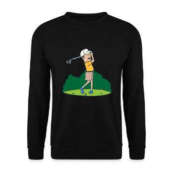 Golfer Opa Golfen Golf Sport - Unisex Pullover - Schwarz - Vorne - Alina (178cm) & Michal (187cm)