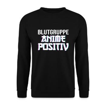 Japan Blutgruppe anime postitiv japanisch weeb - Unisex Pullover - Schwarz - Vorne - Alina (178cm) & Michal (187cm)