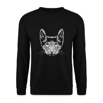 Cat - Unisex Sweatshirt - black - Front - Alina (178cm) & Michal (187cm)