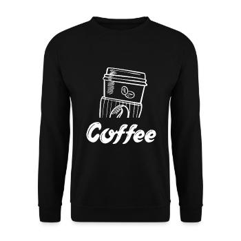 Tasse à café Café Café à emporter - Sweat-shirt Unisexe - noir - Devant - Alina (178cm) & Michal (187cm)