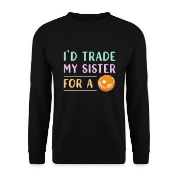 Pfannkuchen - Unisex Pullover - Schwarz - Vorne - Alina (178cm) & Michal (187cm)